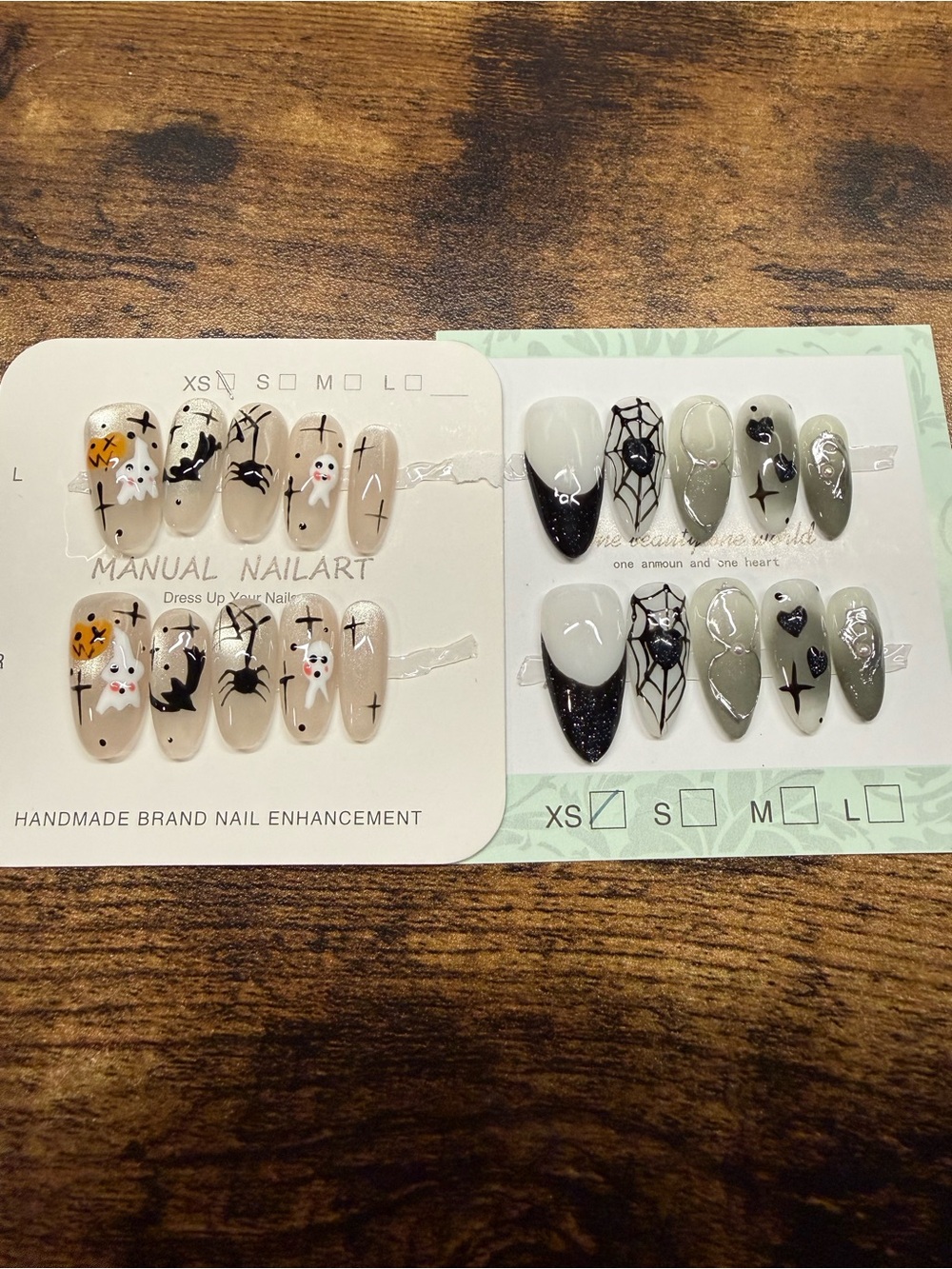 Halloween Press-On Nails - Ghosts & Spiders in Xsmall